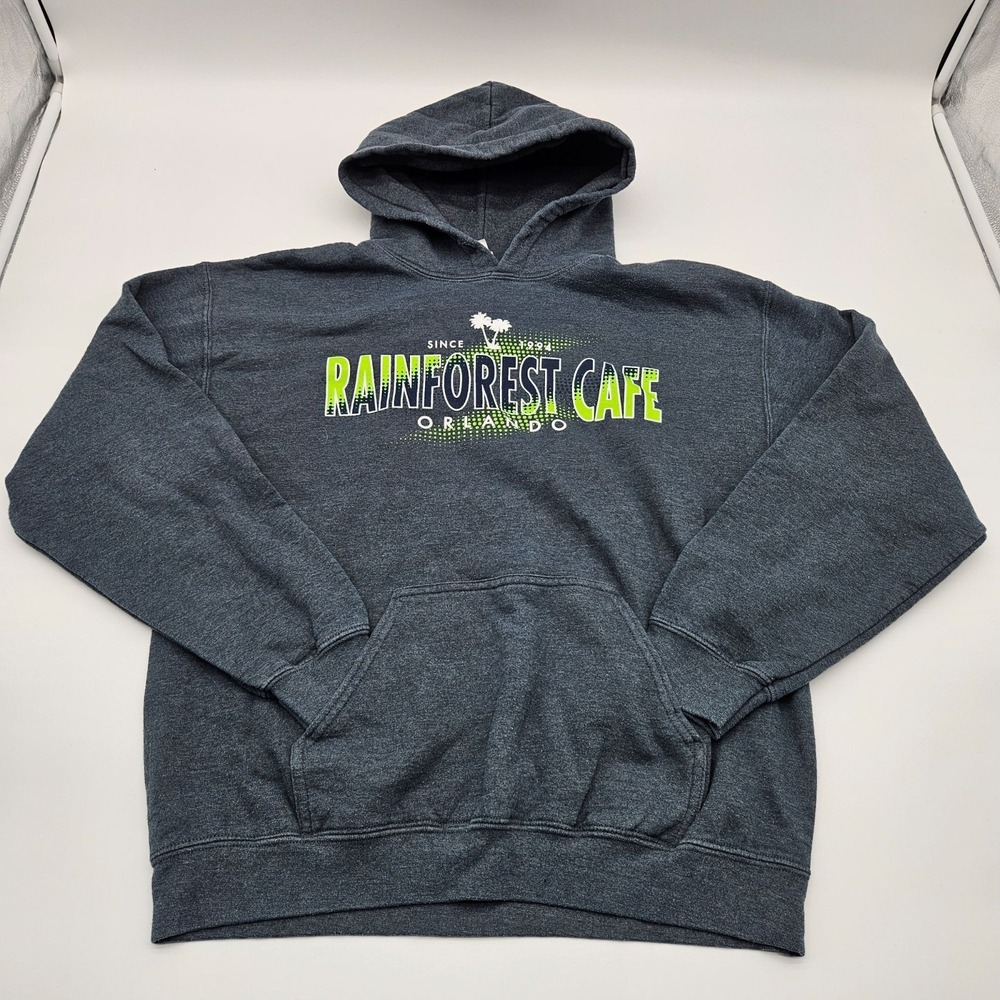Rainforest Cafe Orlando Hoodie Gray‎ Medium Pullover Sweatshirt